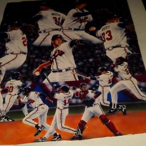 VINTAGE BRAVES PRINT FRAMED,ARTIST GREG GAMBLE 5.5X 8